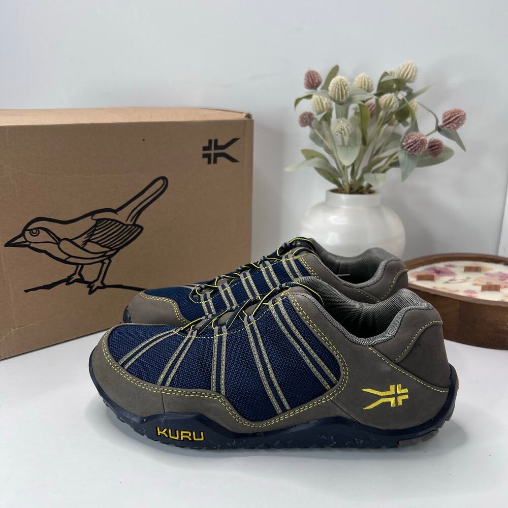 Kuru Chicane On Your Feet Comfort Sneaker Night Blue/Pewter/Yellow Men 7.5M NWB